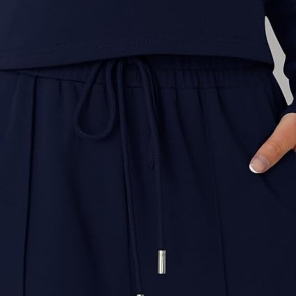 ZESICA Women's Size M Blue Long Sleeve Crop Top and Pants 2 Piece Jogger NWOT - Picture 6 of 6